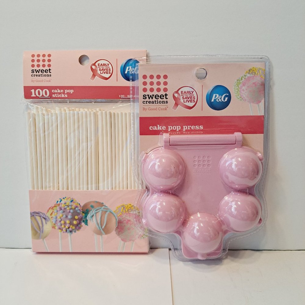 Sweet Creations Pink Cake Pop Press Promo Breast Cancer & Pop Sticks P&G NEW!